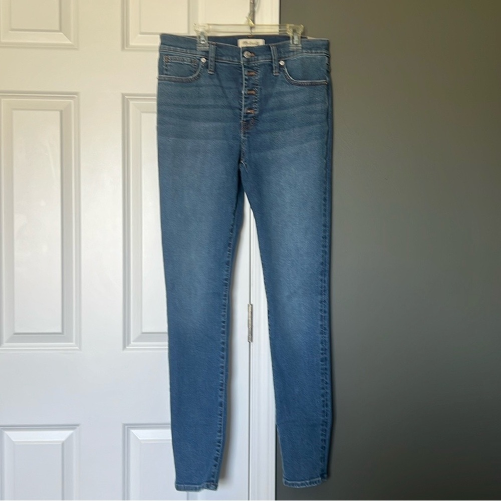 Madewell 9” Mid-Rise Skinny Jeans in Varney Wash: Button-Front sz 29T NWT
